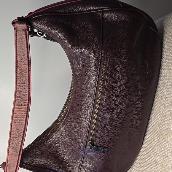 Coach Exotic Trim Harley Hobo Bag F20917 Oxblood Color - Picture 6 of 11